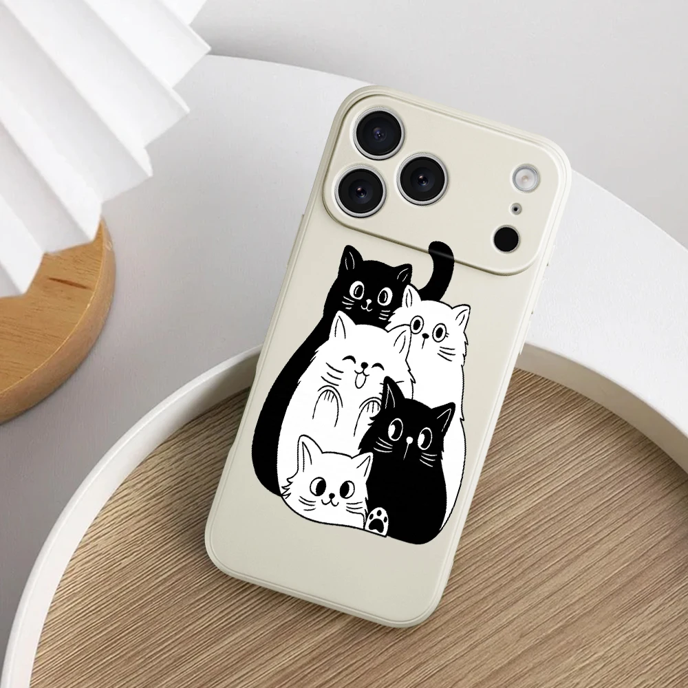 لطيف القط نمط غطاء من البولي يوريثان كوكه آيفون 17 ProMax 17 الهواء 16 15 14 13 12 11 برو ماكس XS Max7 8 Plus 16e 16 Plus