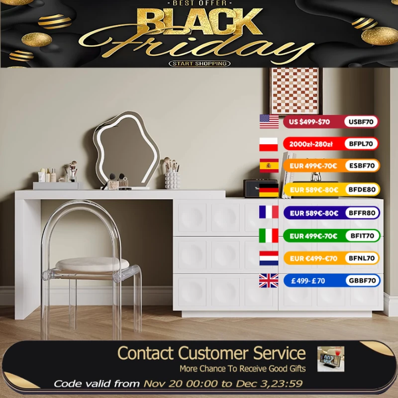 

Роскошный современный туалетный столик для хранения, ящики, органайзер для ювелирных изделий, деревянные комоды для макияжа, зеркало для спальни, мебель Tocador Con Espejo