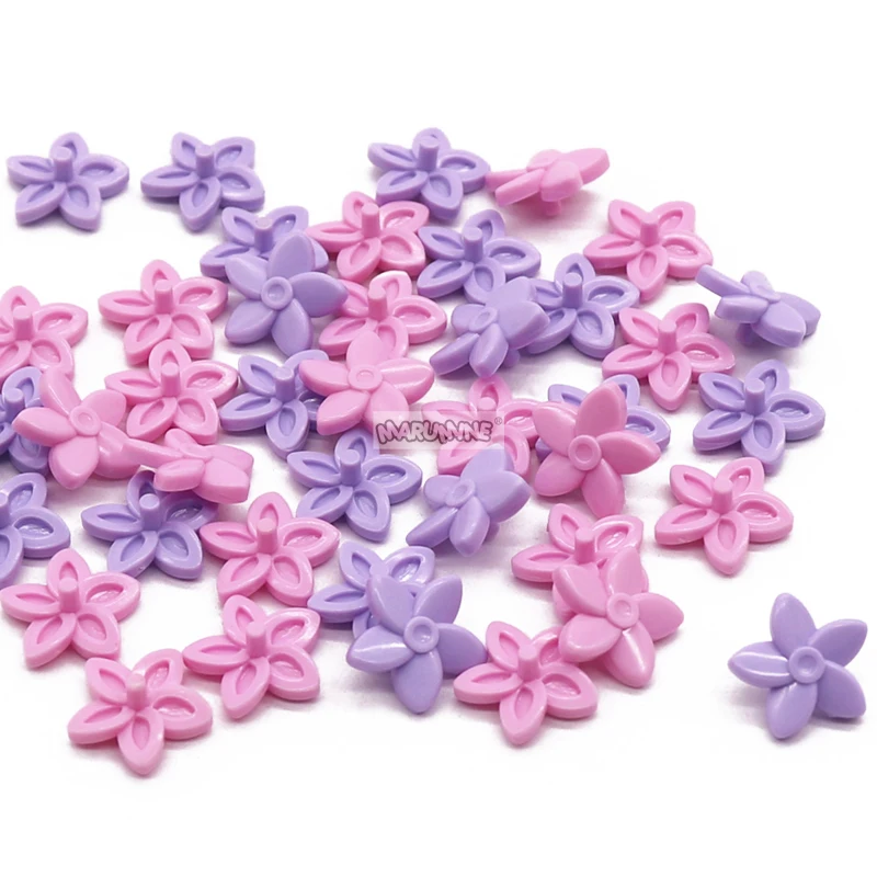 Marumine 50PCS MOC Friend Blocks Accessories Flower 18853 Compatible Building Blocks Mini Person Hair Decoration Assembled Parts