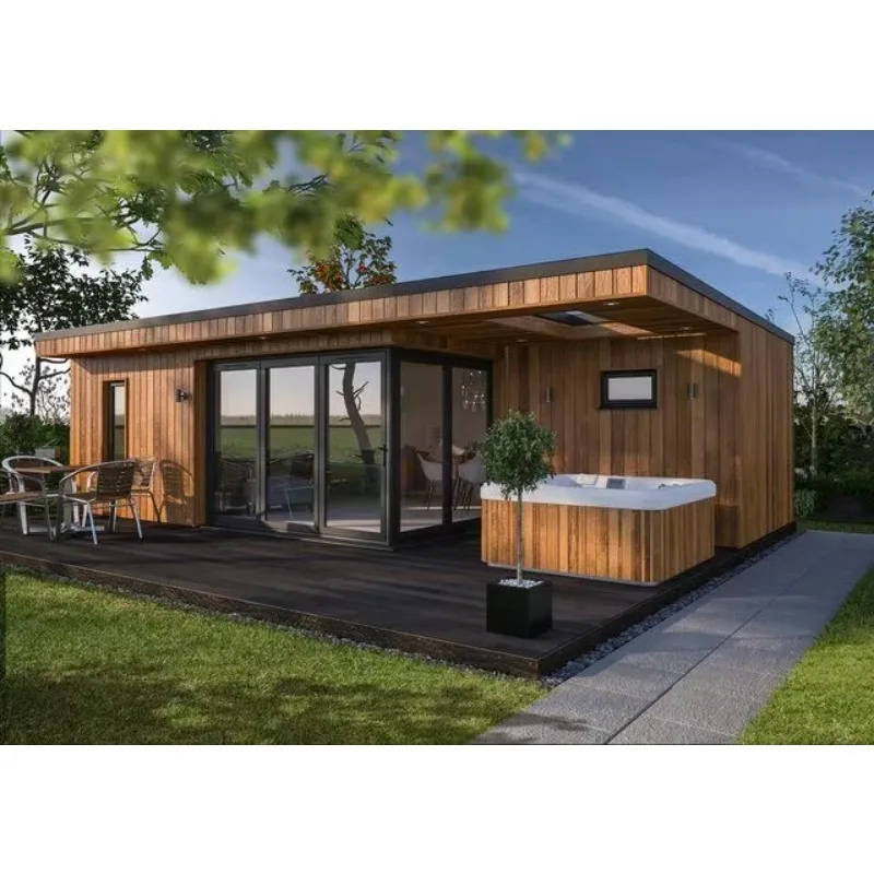 Premium Solid Wood Traditional Outdoor Sauna Cabin Room with Spa Bath Combination