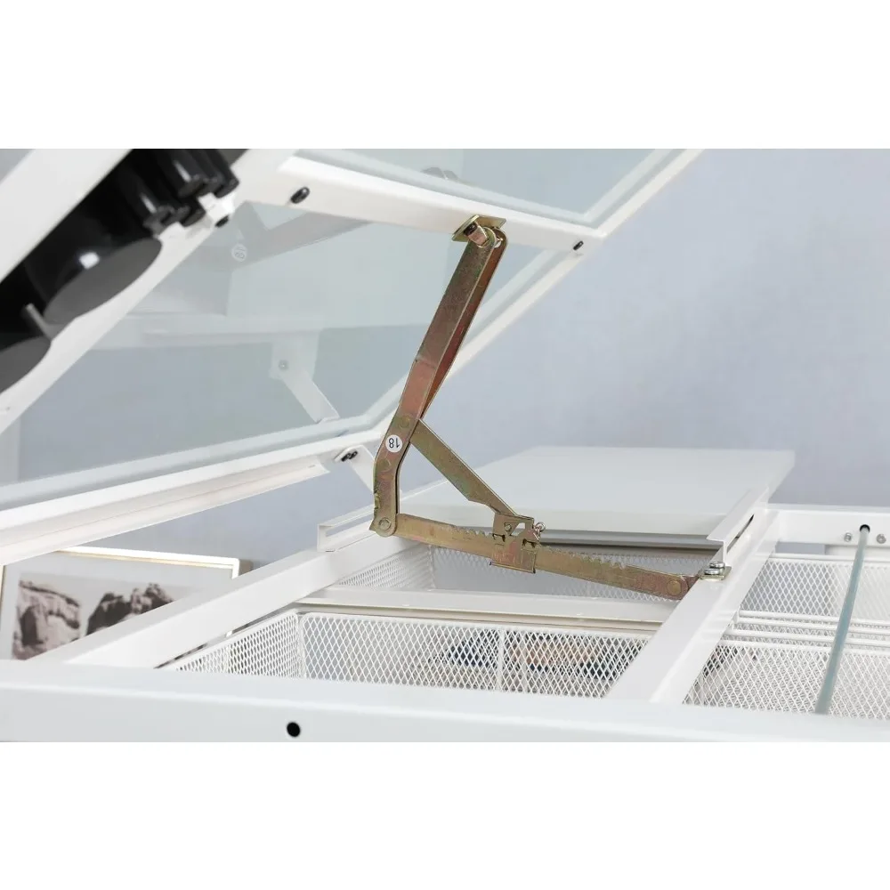 高さ調節可能なアーティストテーブル（チルトトップ付き）、製図用スツール、金属製収納棚2枚付き