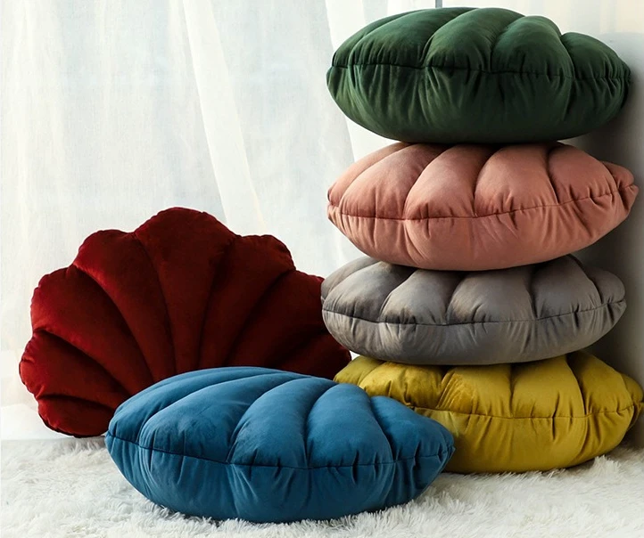 Dutch Velvet Shell Pillow Cushion Home Sofa Cushion Imitation Creative Throw Pillow