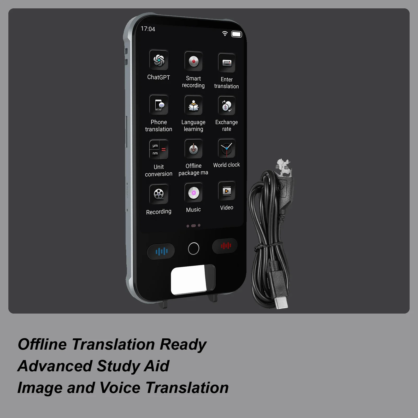 

Language Translator Device Two-Way Instant Translator Portable Translation For Recording Text Learning Photo Study Customer