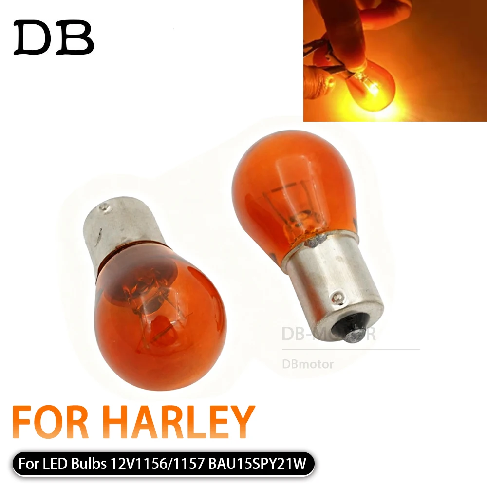 

10pcs/2pcs Car Indicator Light Brake Reverse Lamp Parking Light LED Bulbs 1156 BAU15S PY21W 12V Amber Yellow Halogen Lamp DC