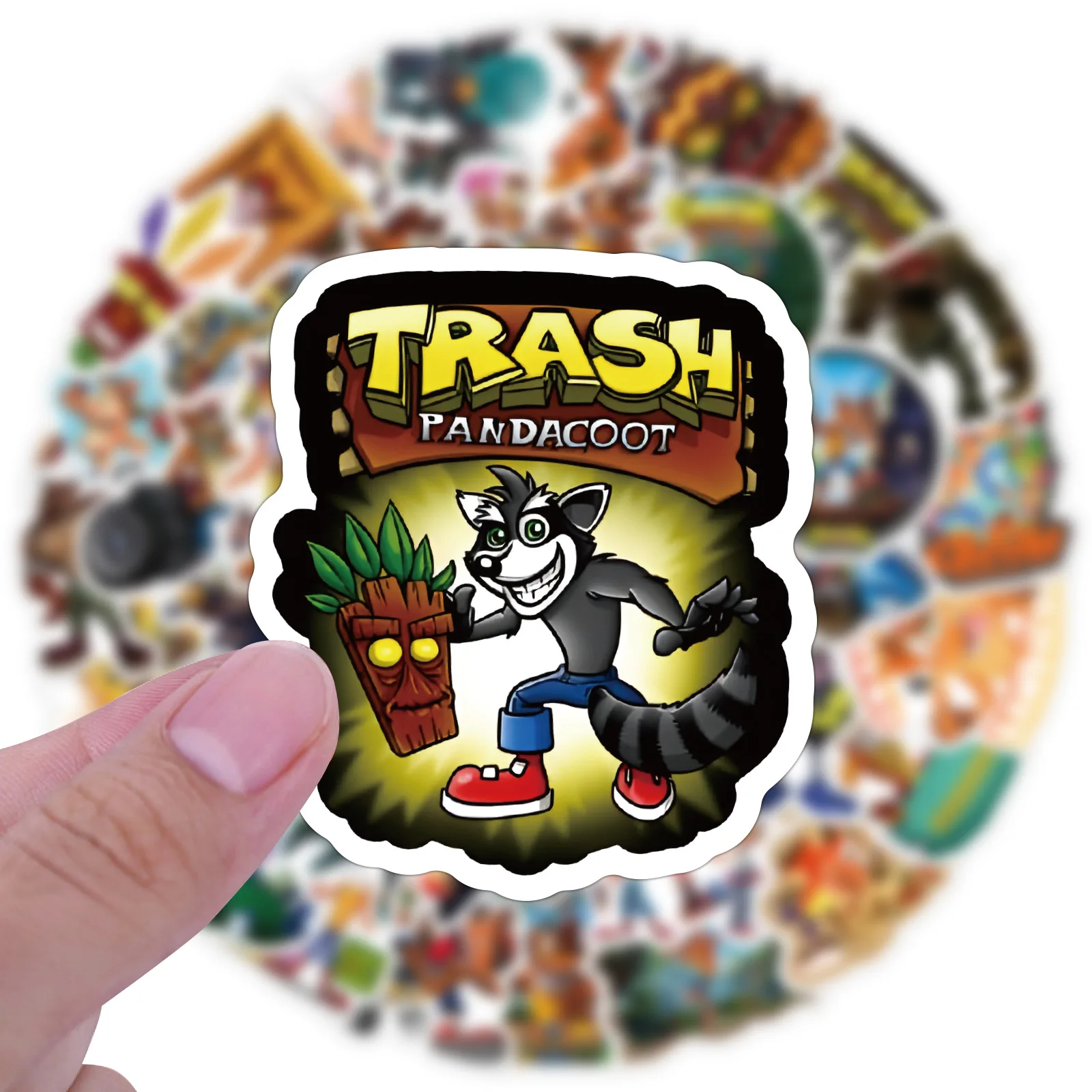 

60PCS Game Crash Bandicoot Stickers Cartoon Cool Doodle Funny Creative Decorative Scrapbook Suitcase Phone Case Decal Toys