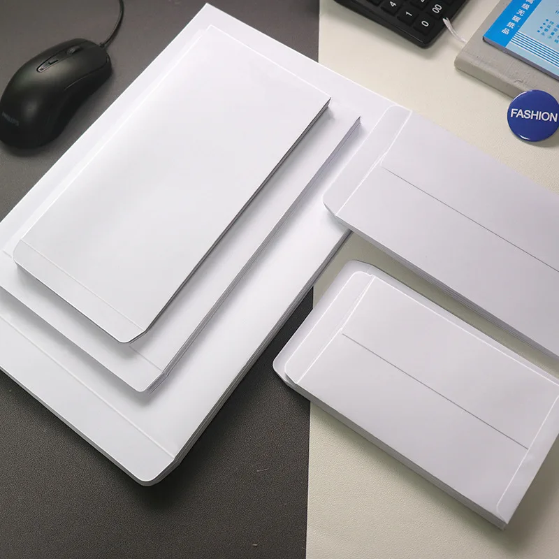 custom.Thickened Kraft Envelope White Printable Letter Paper with Double Offset Wordless Blank Salary Bag
