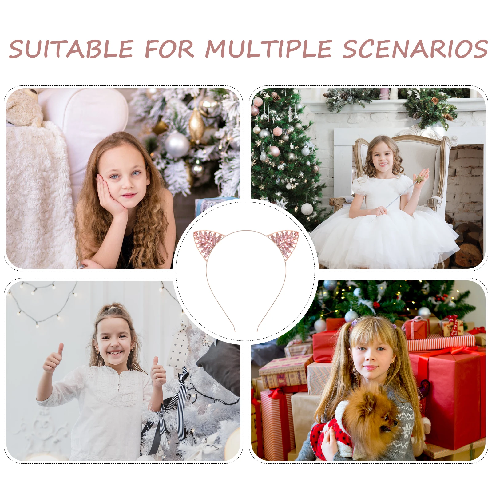 

Christmas Hair Hoops Lightweight Non Deformation Unique Style Party Universal Size Comfortable Wear Gifts Friends Family Costume