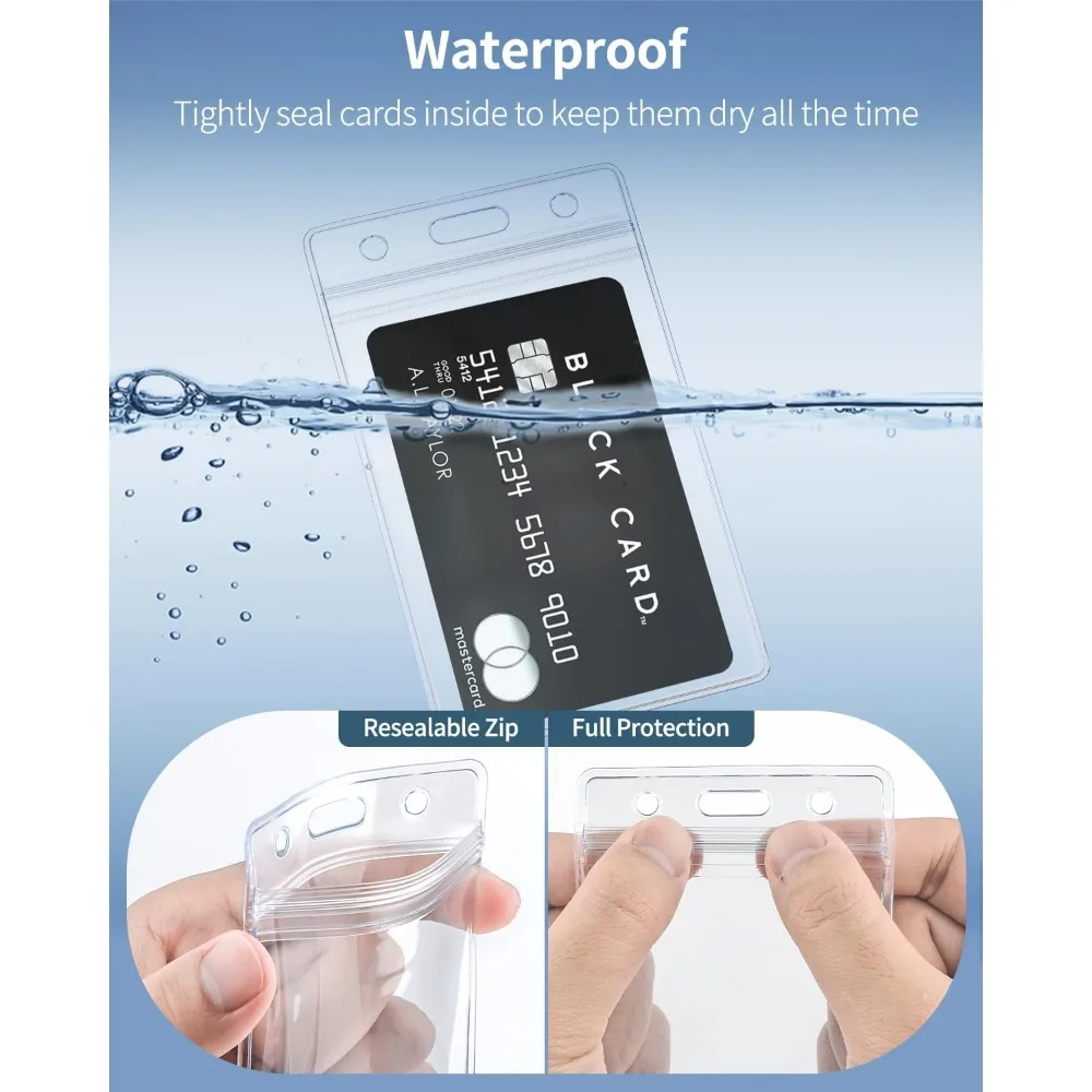 6 عبوات من حامل شارة الهوية العمودية، غطاء حماية شفاف مقاوم للماء، حقيبة حماية شديدة التحمل مع سحاب قابل للإغلاق - رائجة البيع! #4