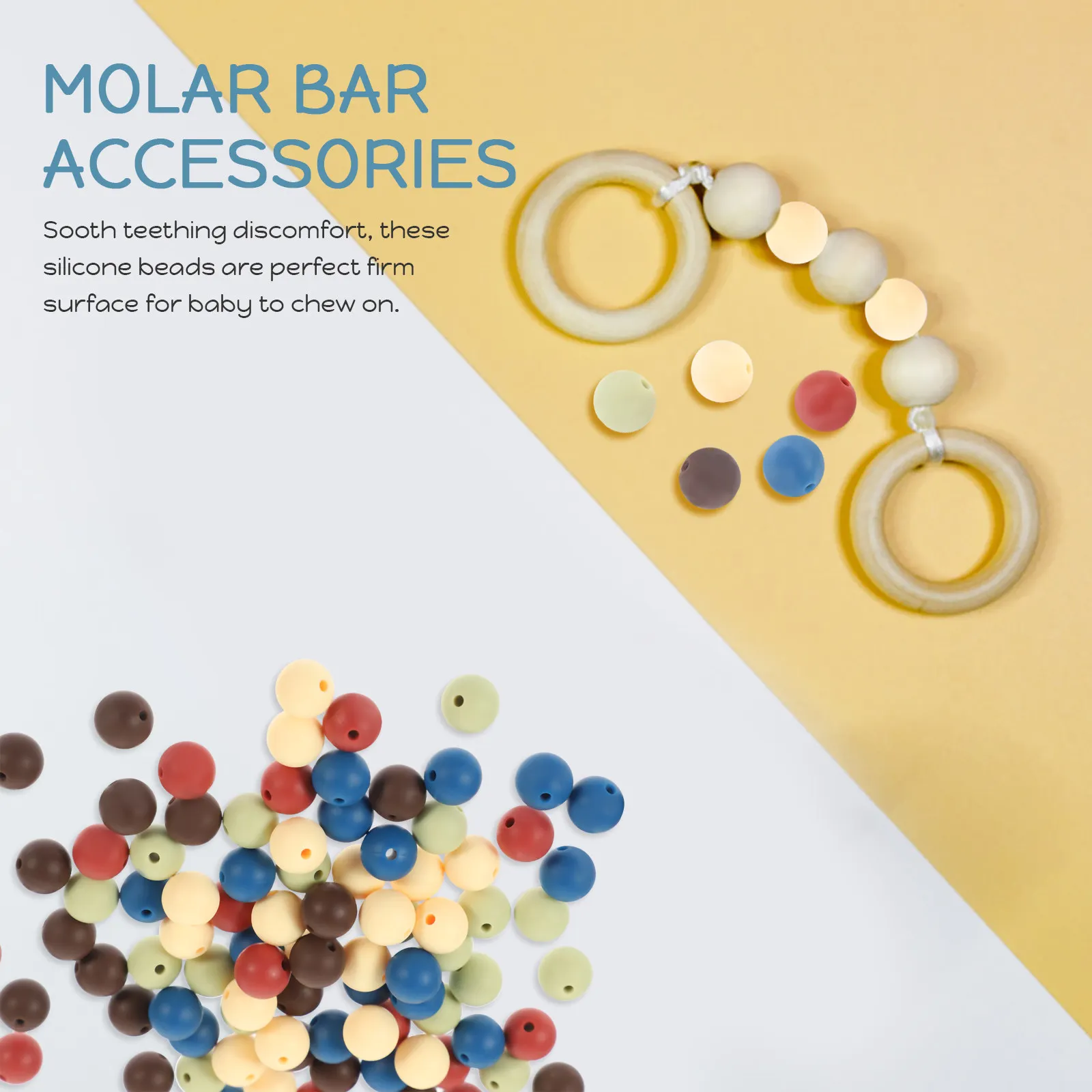 

100pcs Silicone For Crafts Making Round Loose Beads Diy Jewelry Craft Beads Bulk Teething Bracelet Necklace Amulets Spacer