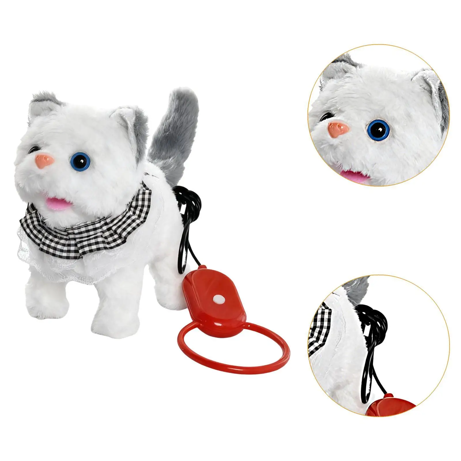 Elektryczna pluszowa zabawka - chodzący kot, kawaii, urocza symulacja z dźwiękami i ruchami, interaktywna dla dzieci, dziewczynek i chłopców.