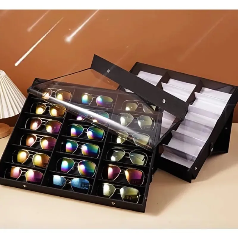 18 Grids Eyeglasses Sunglasses Organizer Tiered Display Stand for Booth Retail Eyewear Jewelry Storage Rack