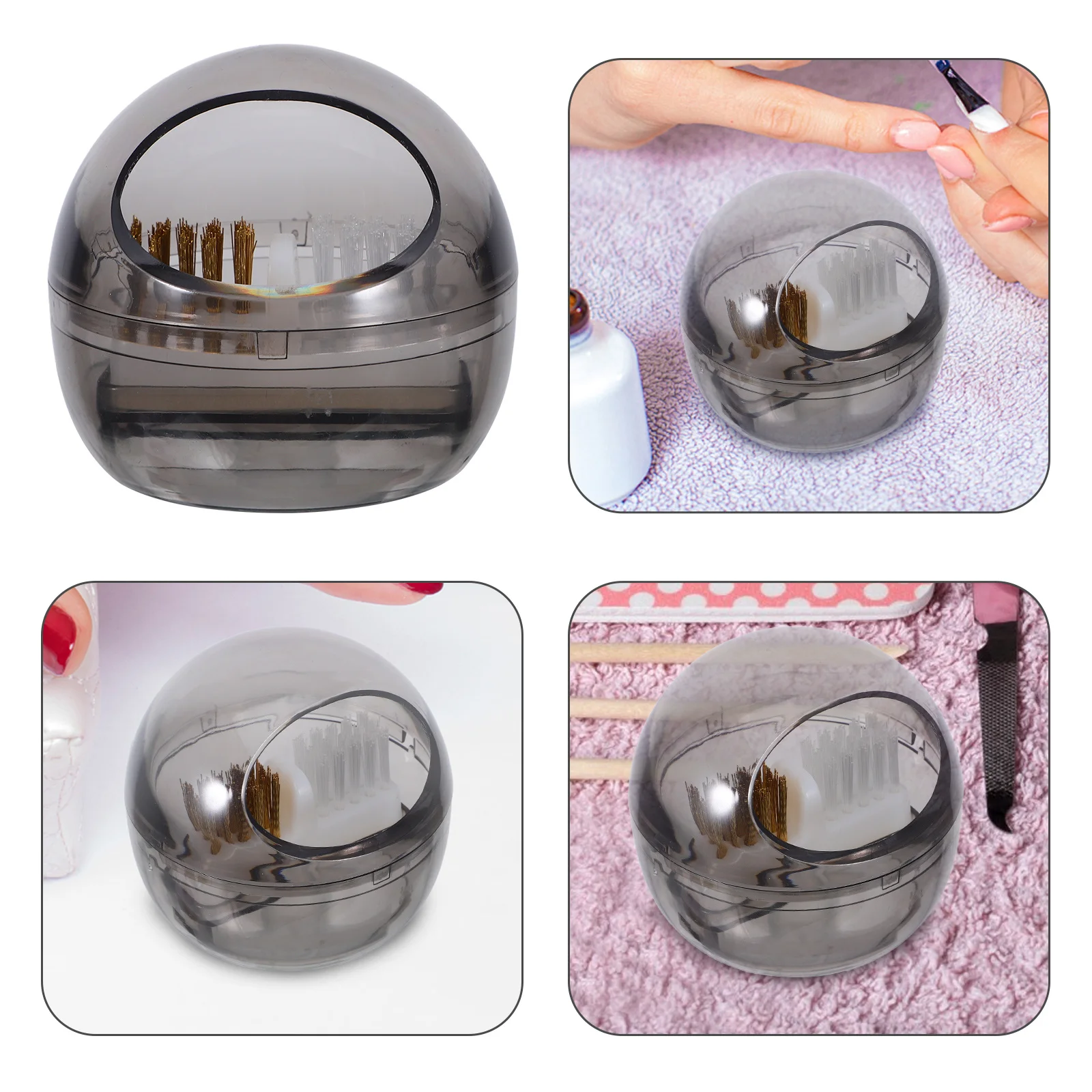 

Nail Drill Bits Cleaner Brush Case Transparent Cover Wire Cleaning Brush Soft Hard Bristles Nail Tool Cleaner Professional Home