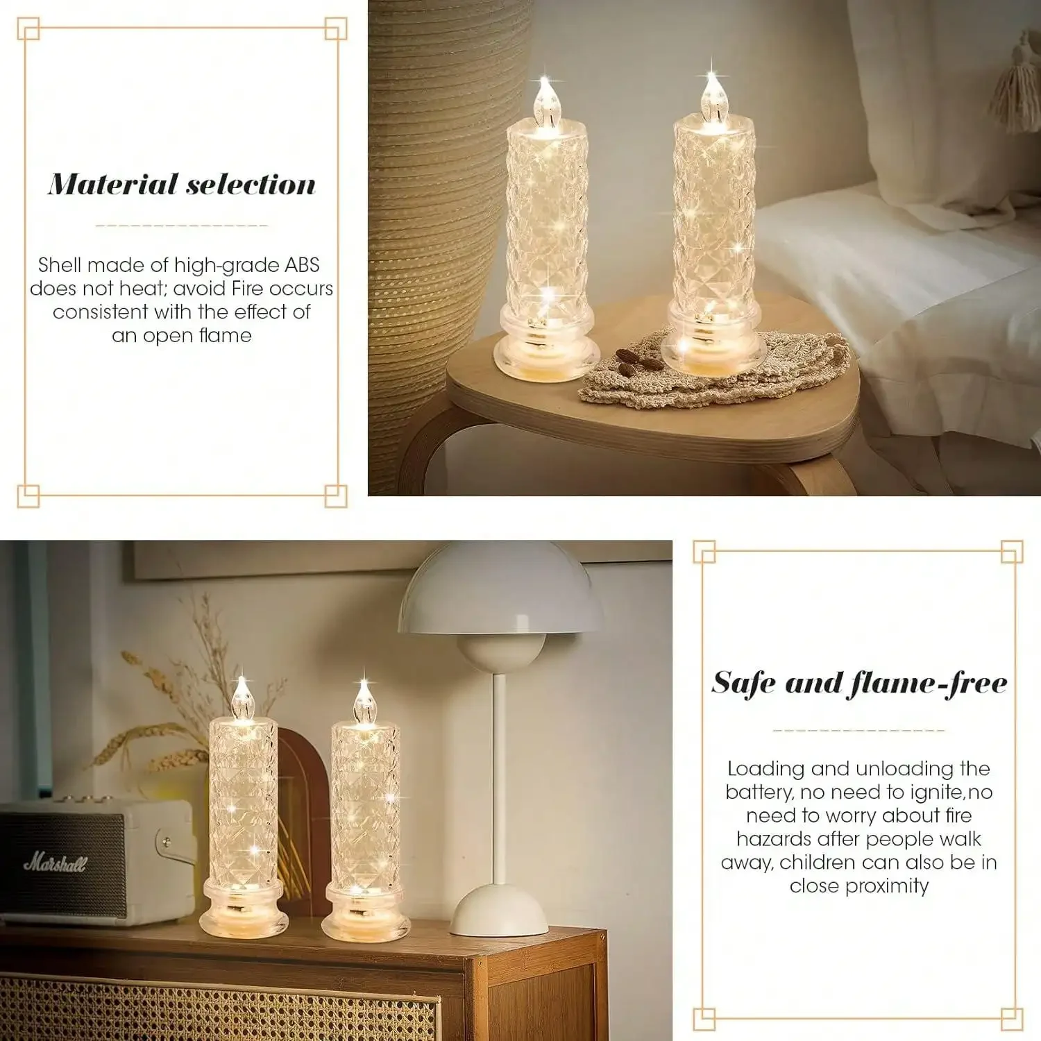 1pcs LED Flameless Candle Battery Operated Valentine's Day Proposal Anniversary Halloween Wedding Decoration