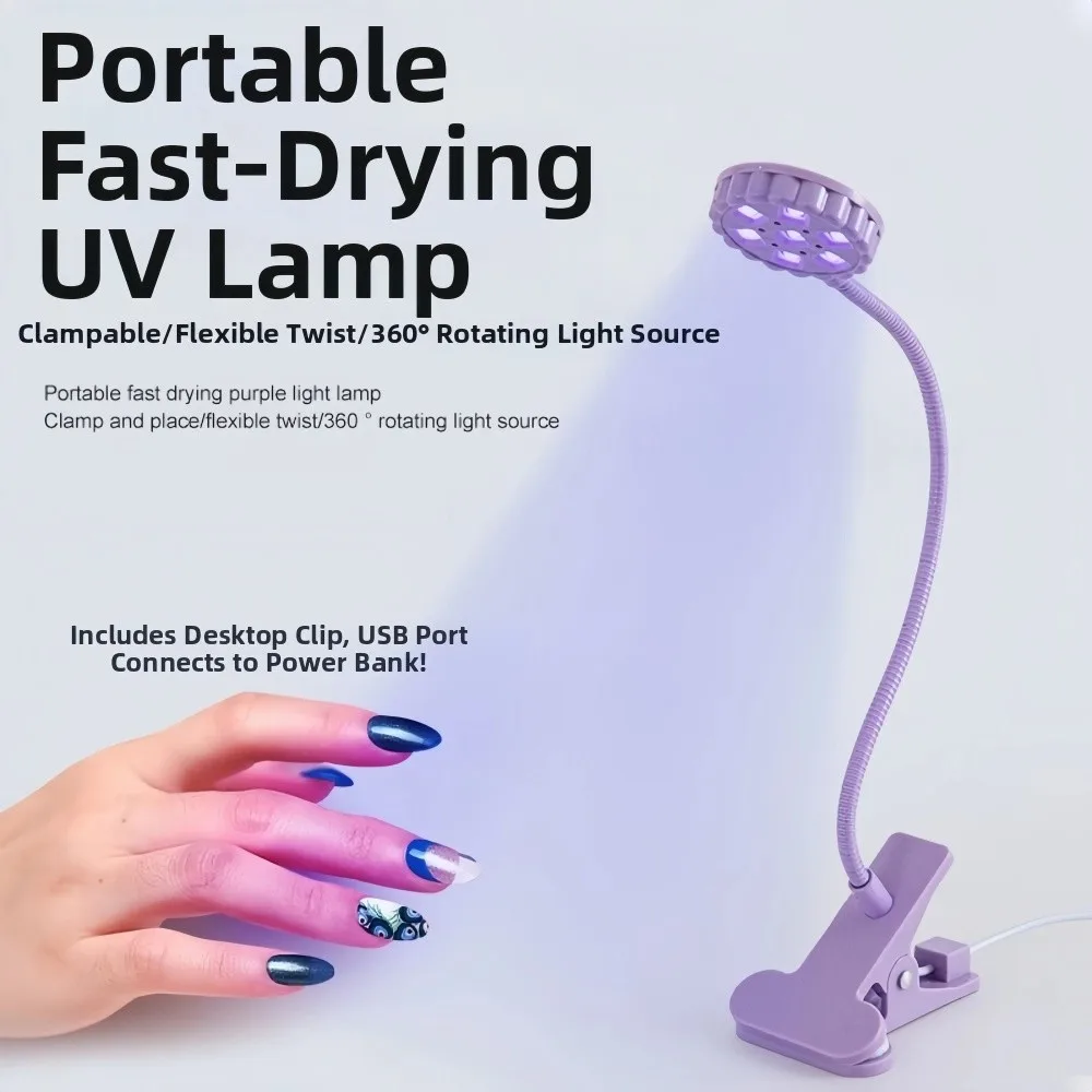 Professional 360 Degree Swivel LED Nail Lamp Gel Nails Portable UV Nail Dryer With Clip Nails Dryer Lamps For Home Salon Tools