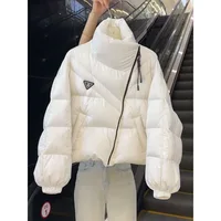 New Cotton Women Winter Warm Short Puff Jacket Korean Design Irregular Cotton Coat Trend Loose Thicken Parkas Tide Black White 2