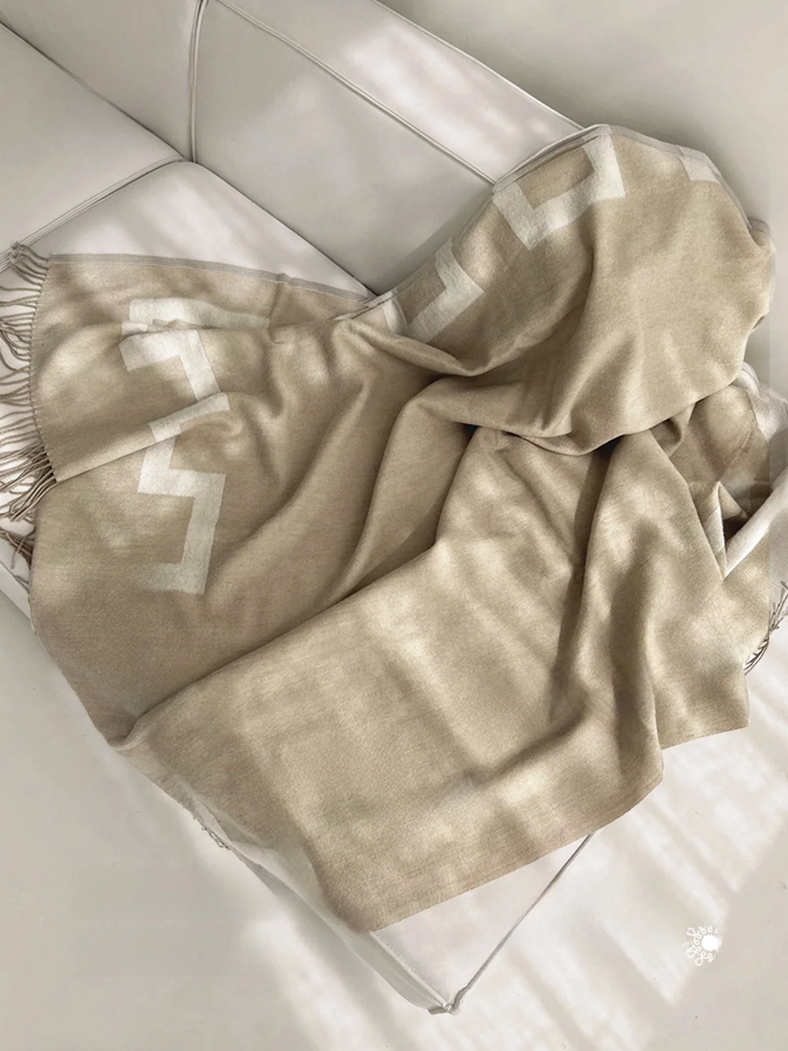 

Pure Woolen Couch Blanket ternoon Nap Luxury Australian Wool Living Room Sofa Cover Cr Sle Geometric Pattern All Seasons