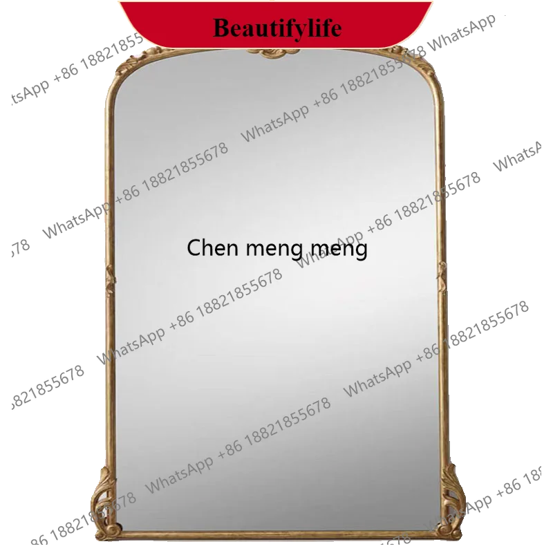 

G153 American dressing mirror wall hanging wall medieval floor-to-ceiling full-body retro carved fitting mirror