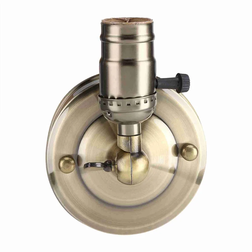 E26 E27 Socket Wall Lamp Holder Knob Switch Adjustable Angle Wall Light Fixture Upward Downward Mounting With Switch Wall Light