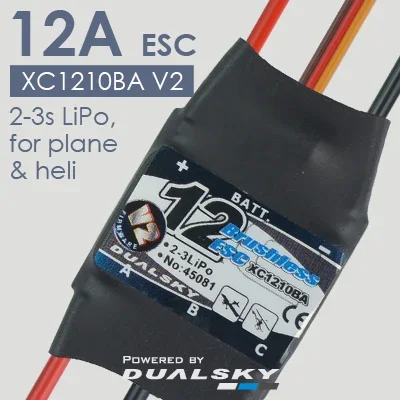 

DUALSKY XC1210BA V2, ESC 12A, 2-3s LiPo, для самолета и гели