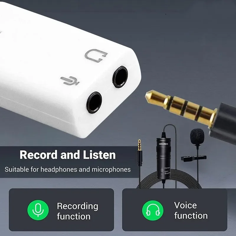 For Windows Mac Linux Pc Laptop Sound Card With 3.5mm Headphone And Microphone Jack Usb Audio Adapter External Sound Card