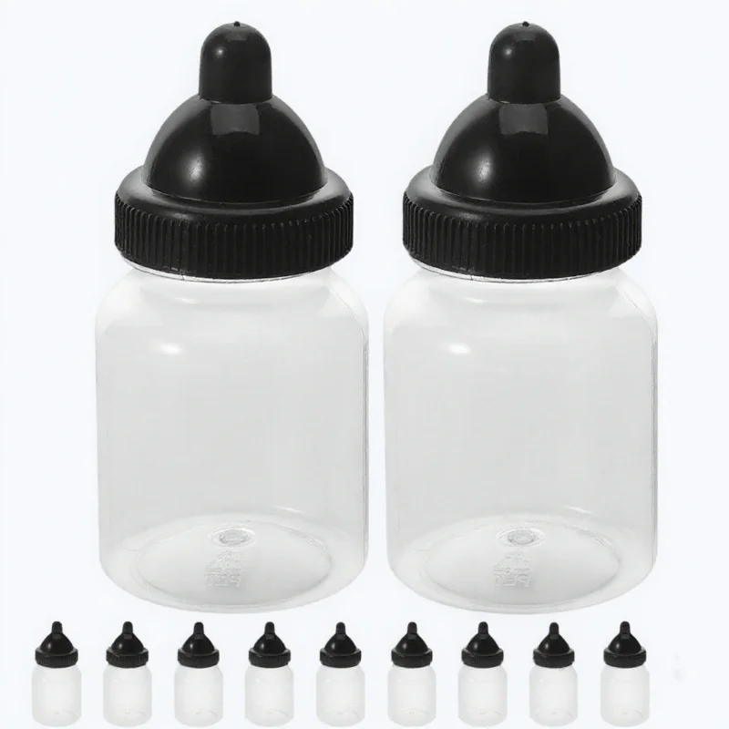 

12Pcs Bottles Candy Wrapping Boxes Clear Funnel Design for Shower Supplies Birthday Celebration Favors Storage