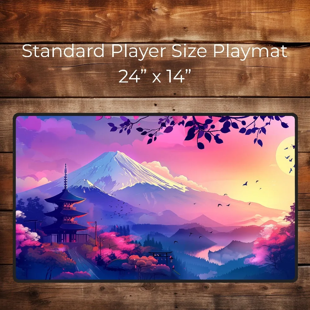 Mystic Cherry Blossom Valley TCG Playmat Table Top Gaming Mat DND Play Mat Gift for Gamer - Japanese Gaming Mat Oriental Playmat