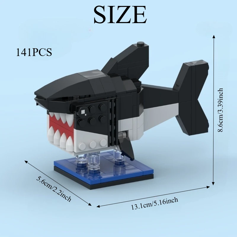 

144pcs Marine Predator Building Kit - MOC-Compatible Shark Model for Teens & Adults STEM DIY Gift with Guide