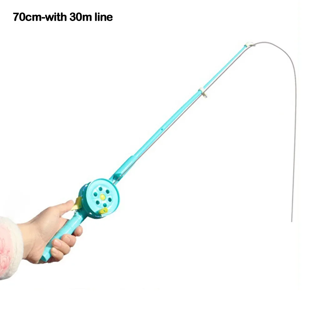 35/40/75/80cm Mini Ice Fishing Rod For Beginner Children Plastic Fishing Reel Pole Lake Pond River Ice Winter Fishing Pen Pole