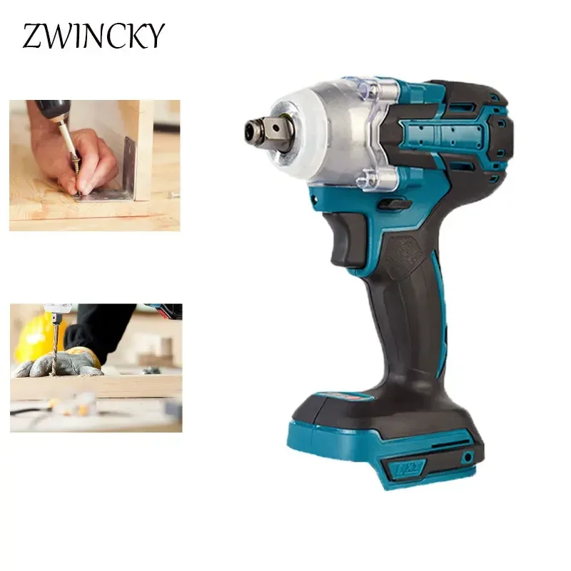 2 IN 1 Brushless Cordless Electric Impact Wrench 1/2 inch Screwdriver Socket Power Tools Compatible for Makita 18V（no battery）