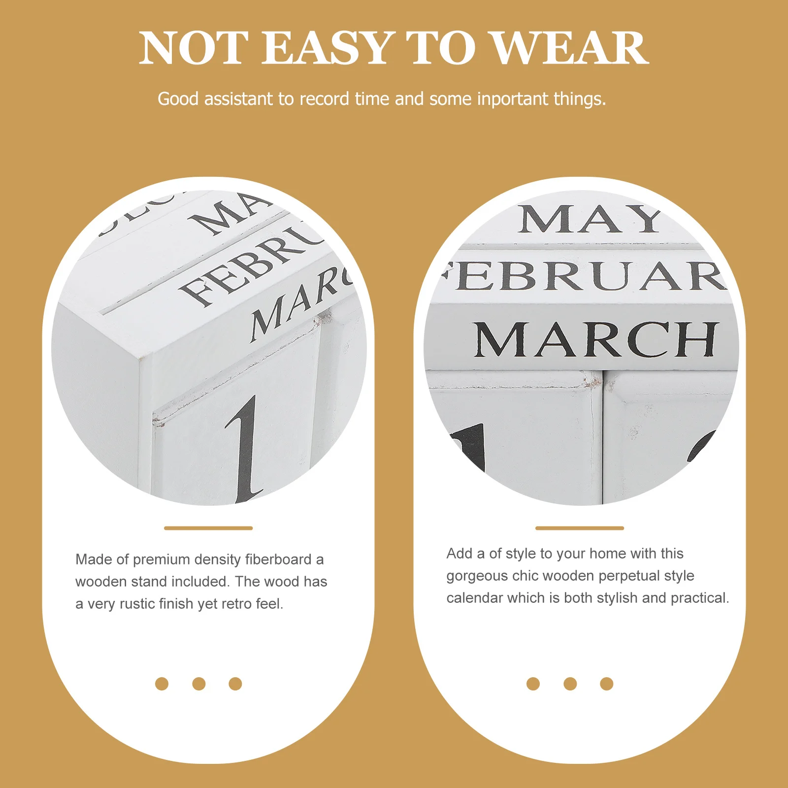 

Nordic Style Wooden Calendar Creative Simplicity Note Adornment Household Decoration Retro Practical Gift Any Occasion