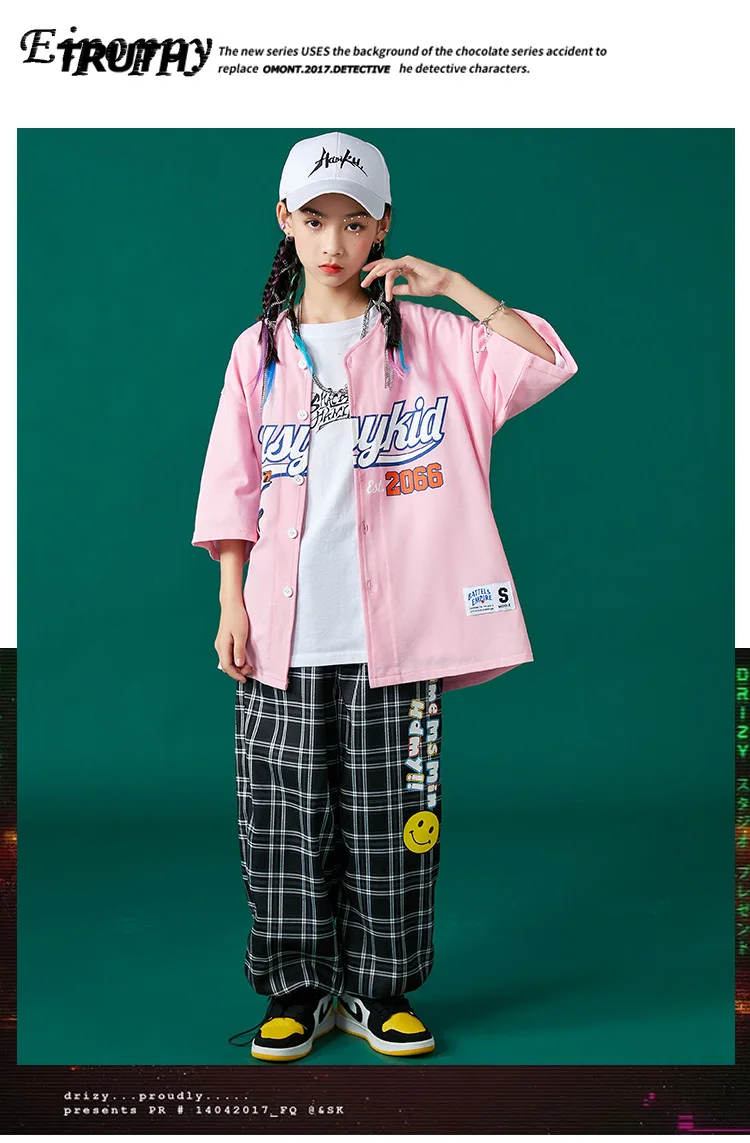 بدلة ملابس الهيب هوب العصرية للأطفال ، أزياء أداء الجاز ، الأولاد والبنات