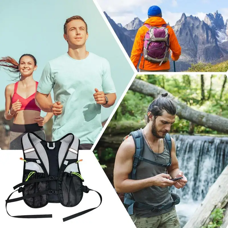 سترة الترطيب حزمة المياه سترة لتشغيل حقيبة تنظيم تصميم عاكس مع جيوب متعددة للرحلات والتخييم وركوب الدراجات