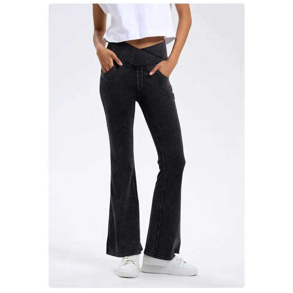 

Casual Jeans Womens Activewear Women Bell Bottom Pants High Waist Yoga Flare Leggings 4 Way Stretch Denim Fitness Workout Sports