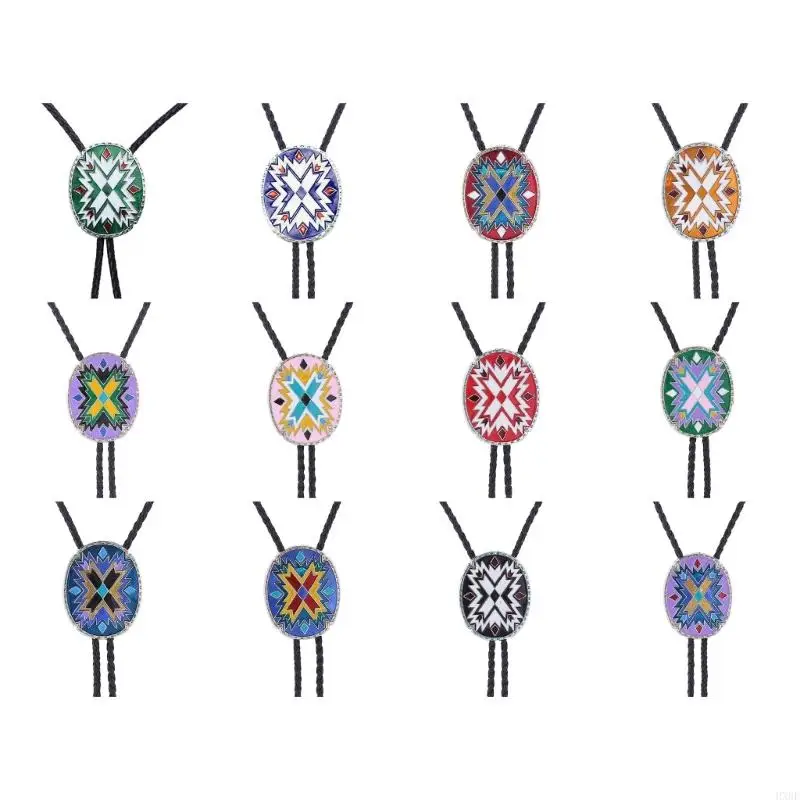 

Engraving Bolo Tie Carved Necktie for Shirt Jeans Western Necklace Braided Shoestring Necktie Bolo Tie