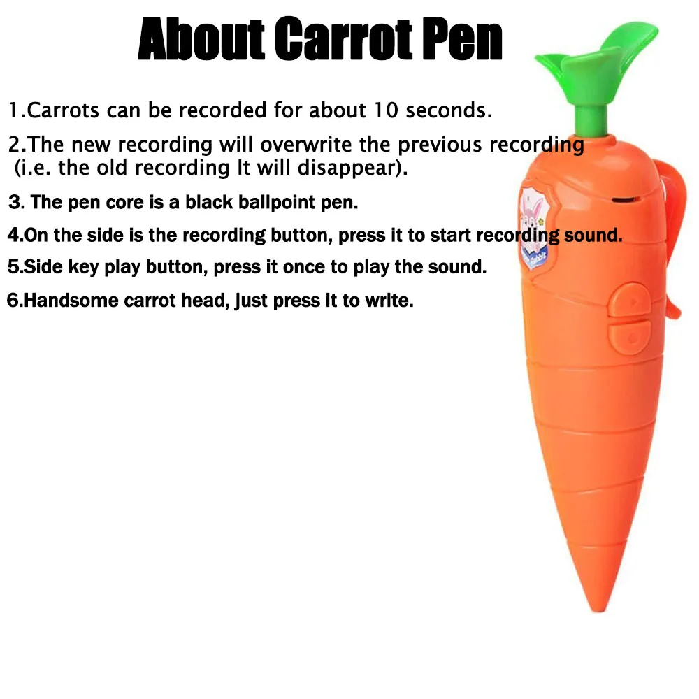 Zootopia Judy Hopps Carrot Voice Recorder Pen - Real Sound Recording Function, Cute Cartoon Back To School Gift for Kids