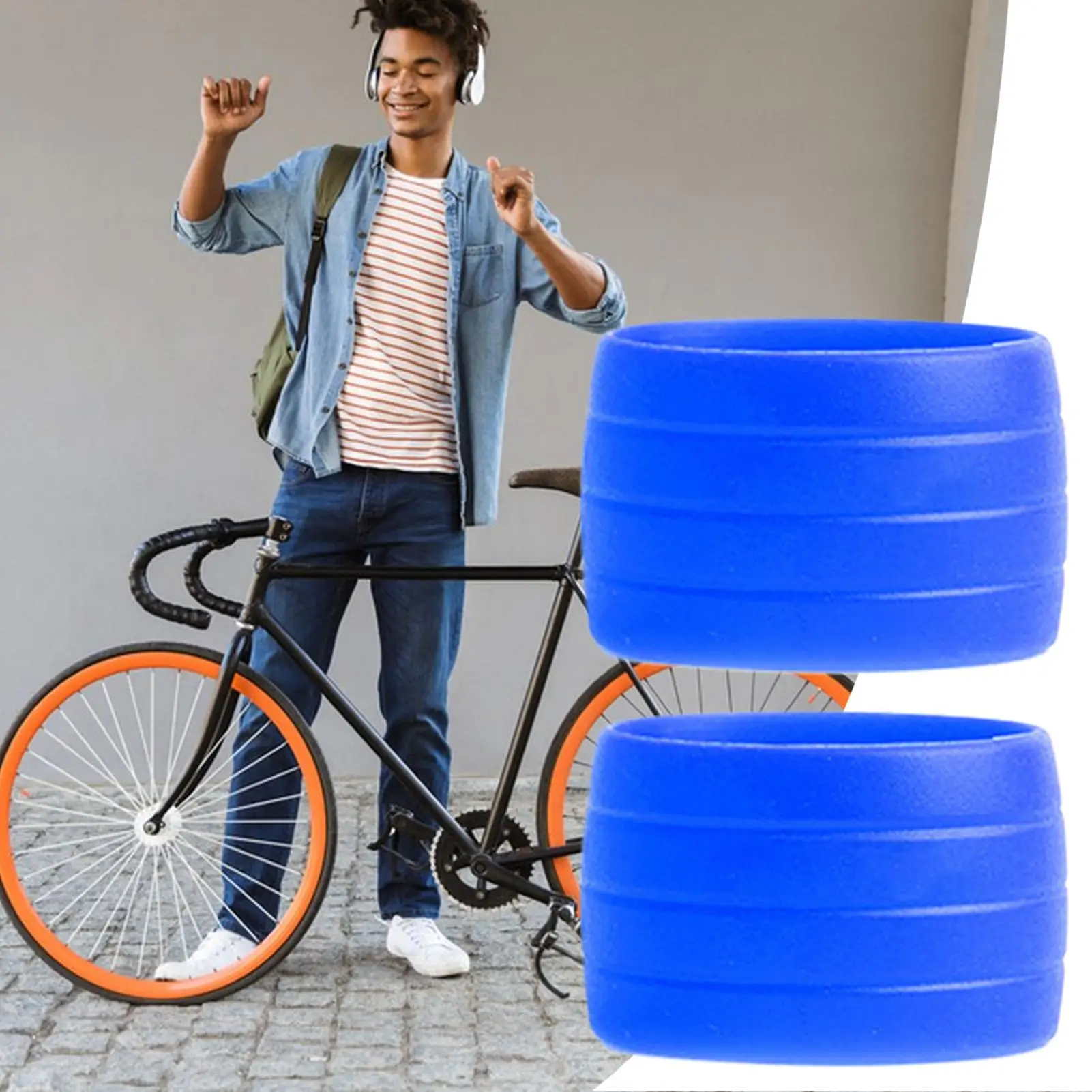 

2pcs Bike Handlebars Strap Tape Fixing Silicone Rings Elastics Strap Fixing Rings Tape Plug Bike Handle Grip Wrap Plug