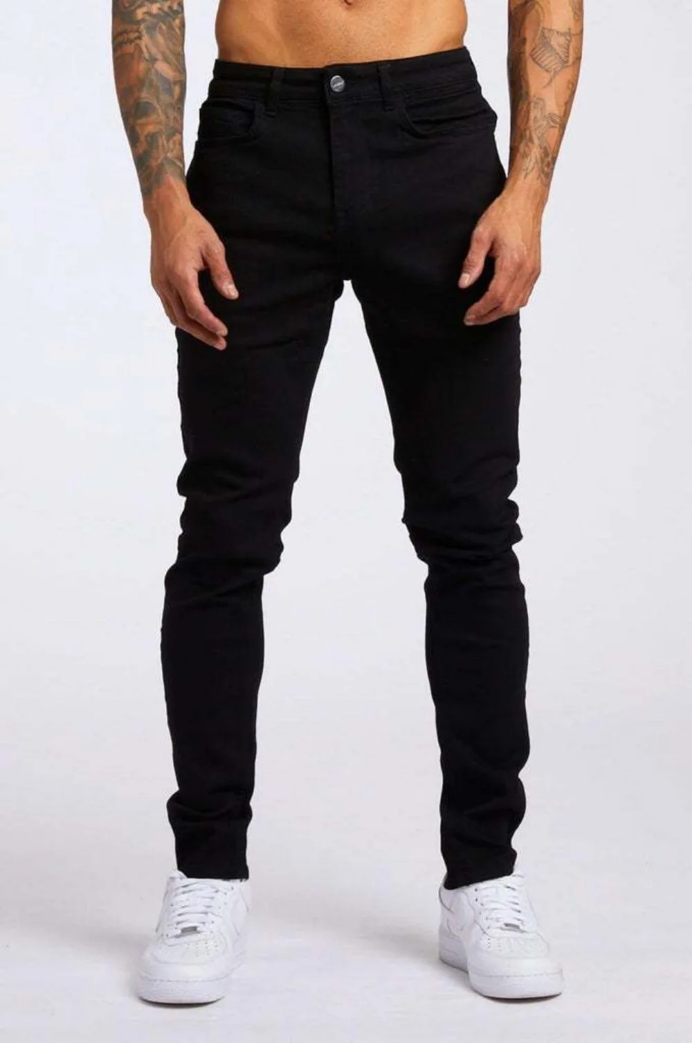 New Denim Men's Pants I Trendy Slim-fitting High-waisted Denim Pants Washed Straight-leg Pants