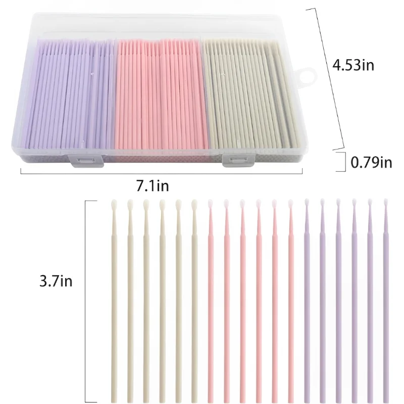 300 Stuks Wegwerp Micro Borstels Wimper Reinigingsborstel 2 Mm Precisie Mascara Wands Applicator Voor Wimperverlenging Make-Up Tool