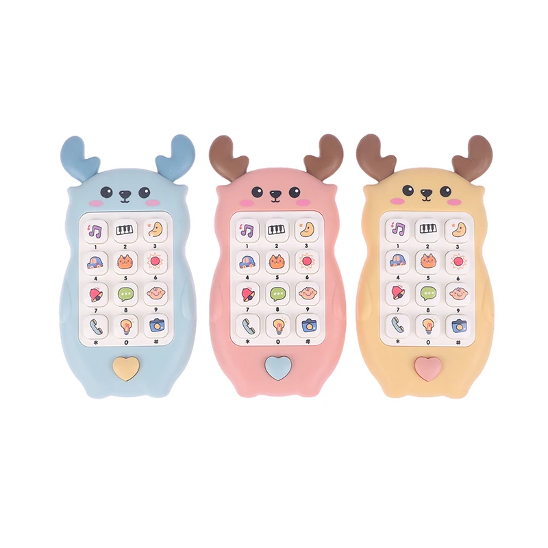 Baby Music Sound Phone Toy with Teether Simulation Telephone Sleeping Toy Early Educational Gift for Kids Infant Birthday