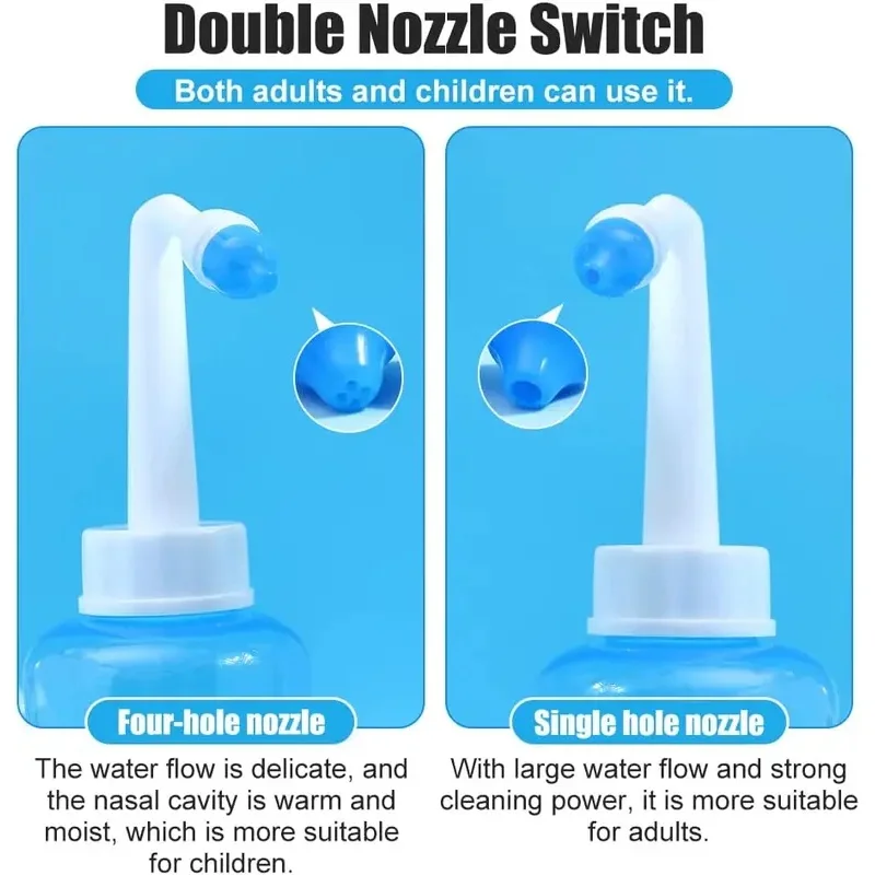 300/500ML Nose Wash Cleaner Nasal Irrigator Rinse Bottle Nose Protector Avoid Allergic Rhinitis For Adults Children Neti Pots view 6