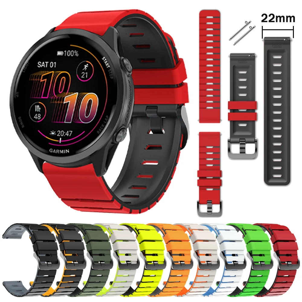 Sportarmband für Garmin Forerunner 570 265 255/D2 Air X15/Venu2 3 4 22mm Silikonarmband für HUAWEI WATCH GT6 Pro Ersatzarmband