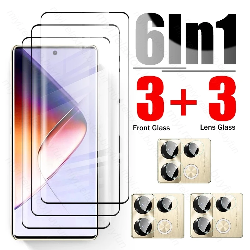 6 In 1 19D Tempered Glass Screen Protector For Infinix Note 40 Pro 5G 4G Camera Protective Glass On Infini Note40 Pro+ Pro Plus