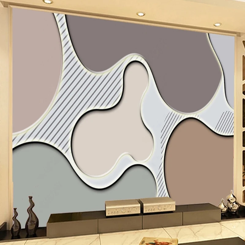 Custom Size European Abstract Luxury 3D Geometric Figure Wall Paper Eco-friendly Bedroom TV Backdrop Home Decor Mural Wallpaper