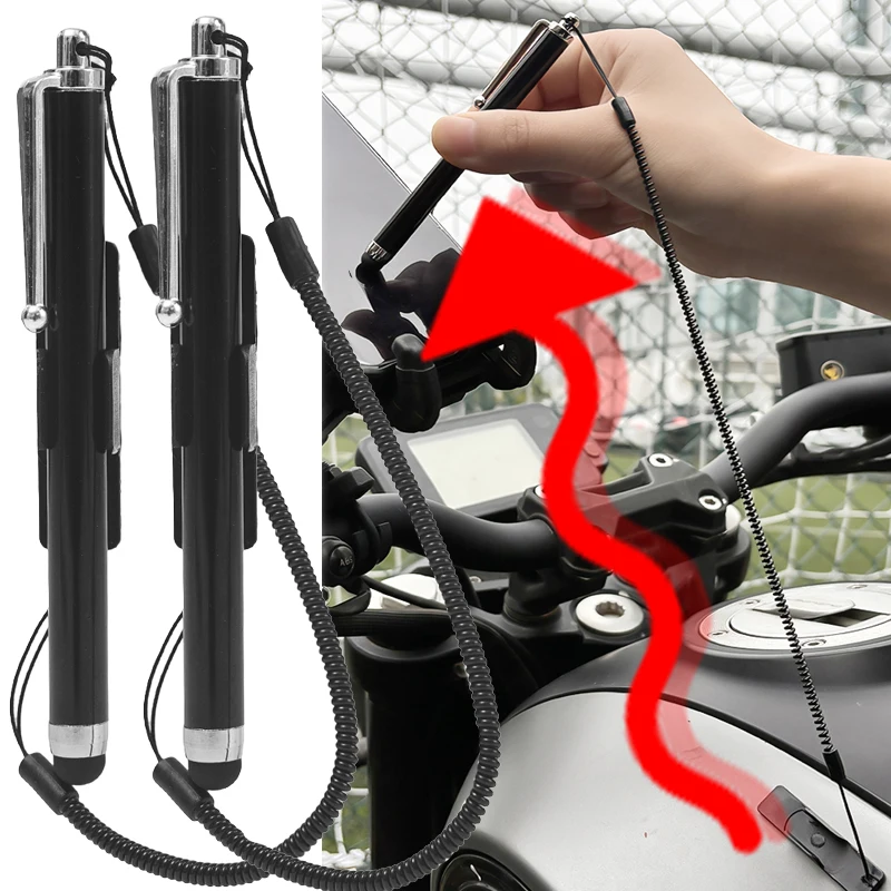 

Universal Stretchable Cell Phone Stylus Motorcycle Riding Stinger Cell Phone Resistive Stylus with Spring Cord Riding Sting Pen