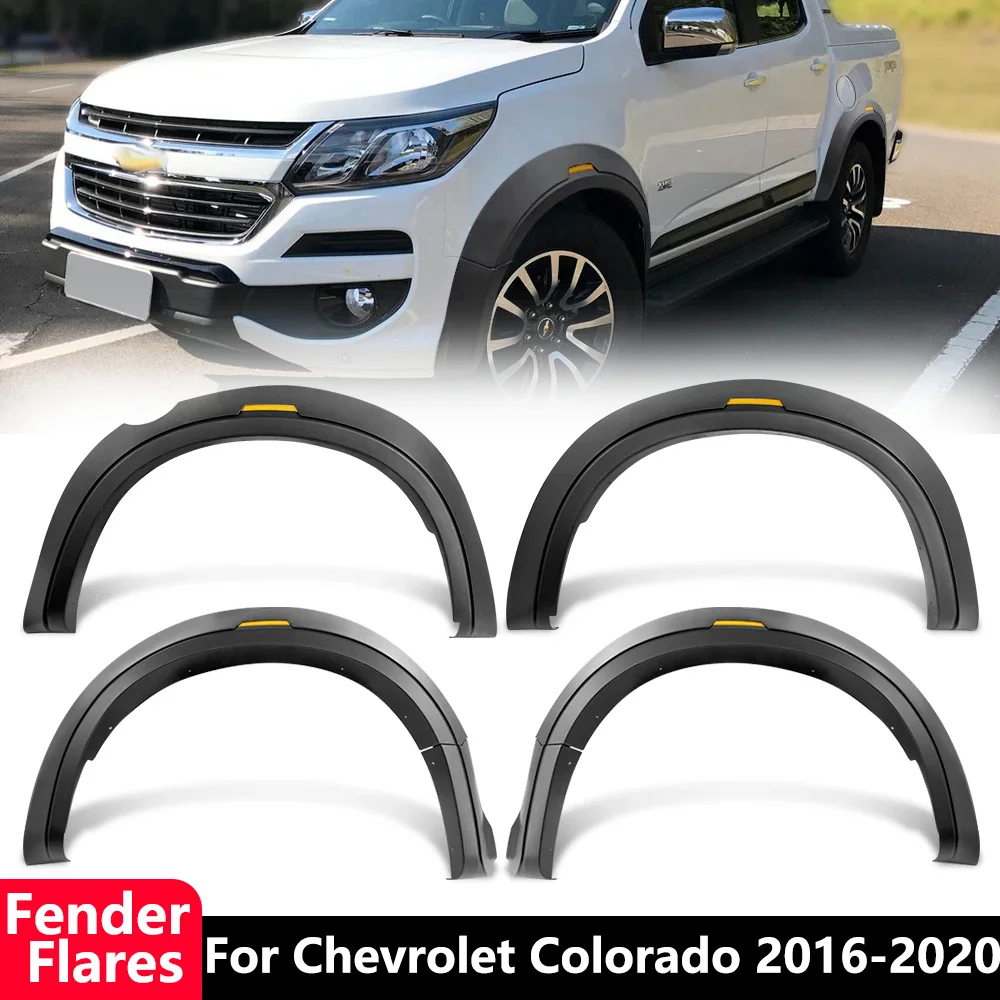 DUKE4WD Car Fender Flares For Chevrolet Colorado 2016-2019 Double Cabin Mudguards with Reflector Wheel Arch Flares