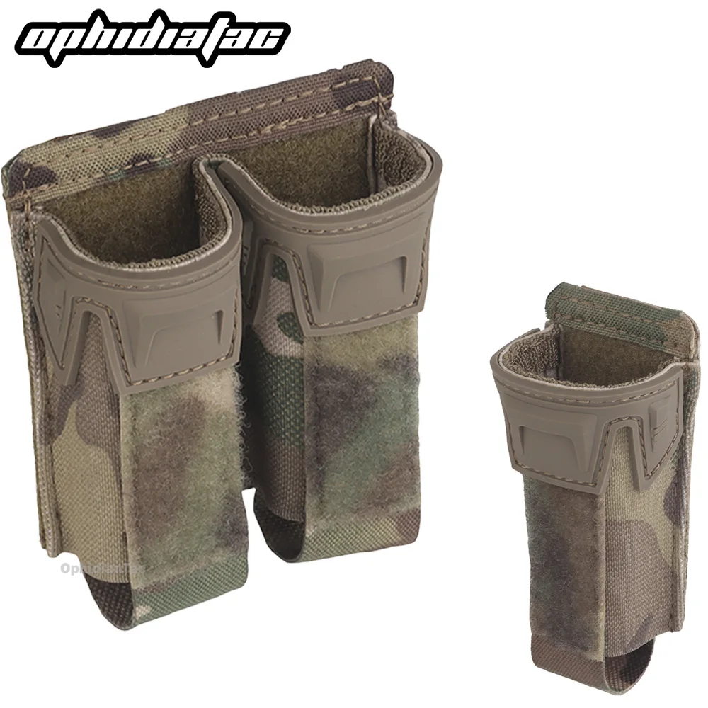 OPHIDIAN 9mm Adjustable Pistol Double/Single Magazine Bag Molle Suitable for Outdoor Hunting Airgun Accessories Tool Storage Bag