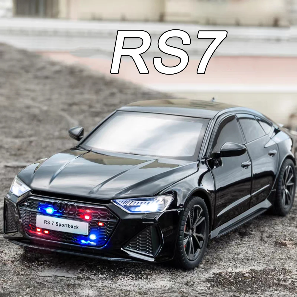 

1:24 Alloy AUDI RS7 Model Cars Diecast Toy Wheel Shock Absorption Miniature Car with Light Sound Vehicle Children Collection Fun
