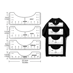 4 szt. Linijka do wyrównania w koszulce przezroczysta akrylowa linijka do ubioru do pomiaru z przodu i tyłu narzędzia do szycia