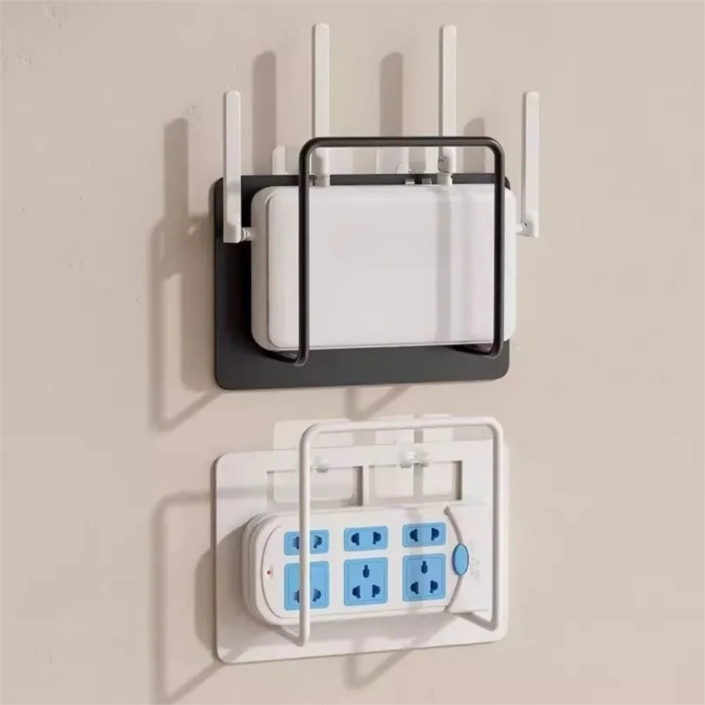 Durable Metal Router Holder Space-Saving Multi-Use WiFi Storage Bracket Wall Mount Set-Top Box Storage Rack Home Office Network
