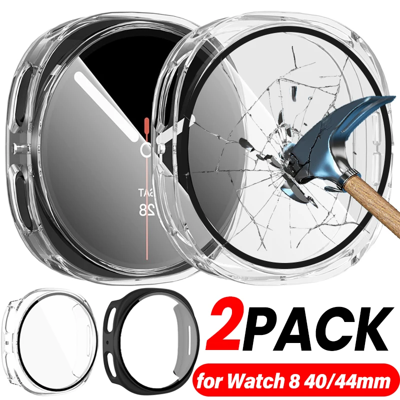 Custodia rigida da 1-2 pezzi con protezione per lo schermo Custodia antiurto per Samsung Galaxy Watch 8 40mm 44mm Custodia protettiva antigraffio